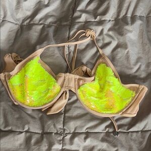 Beach Bunny Ray of Light Sequin Bikini Top size XL